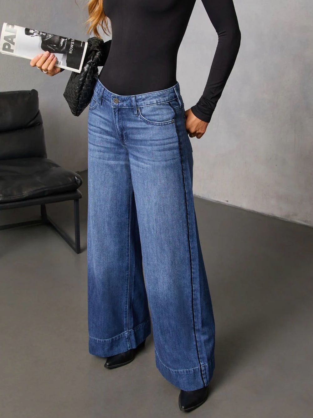 Vici Blue Wide-Leg High-Rise Jeans